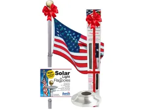 Liberty Telescopic Flagpole Kit Bundle with Solar Light & Flash Collar