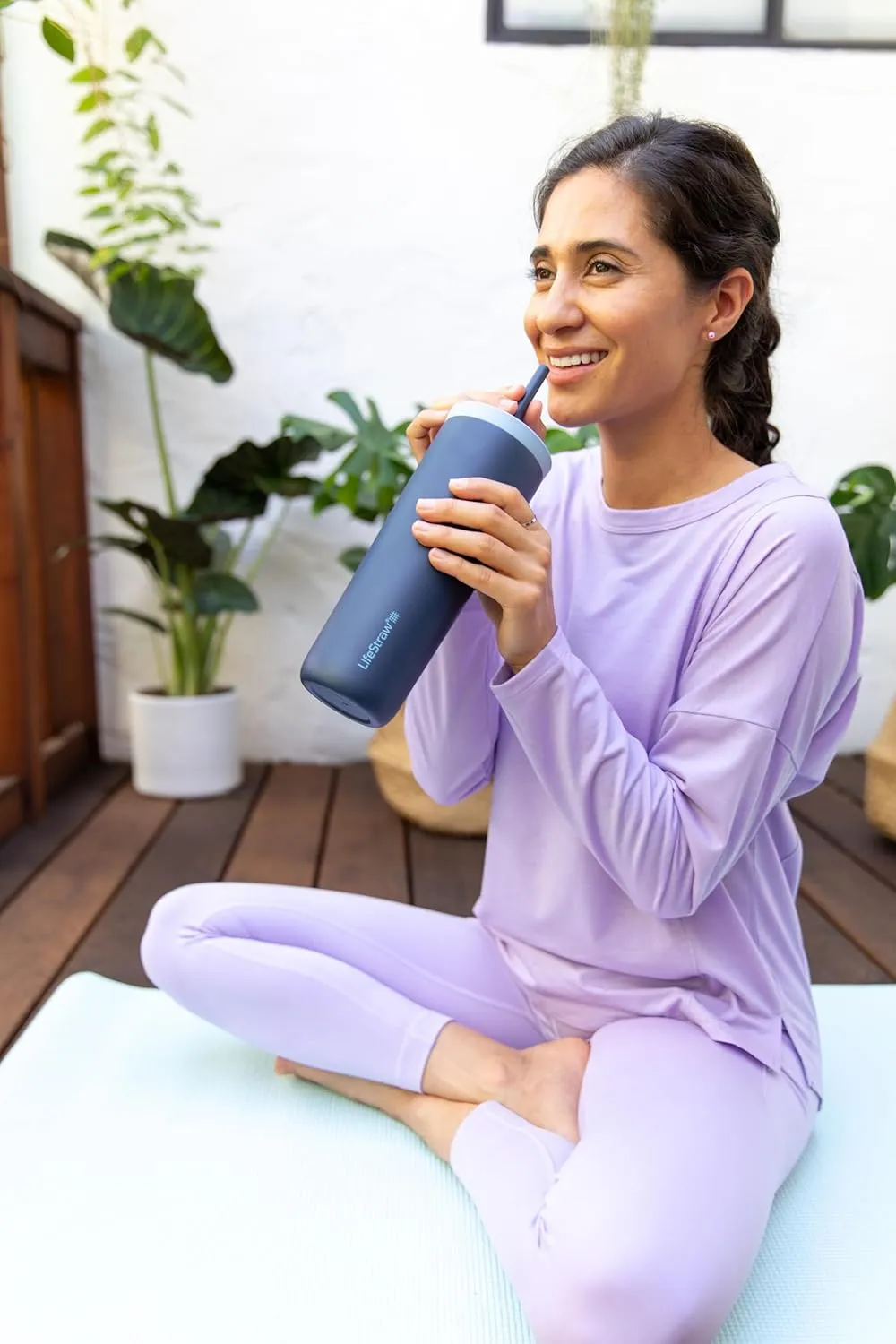 LifeStraw Go Series Tumbler – Double Wall Insulated Stainless Steel Water Filter, Cactus Green, Designed for Everyday Use, Removes Bacteria, Parasites, Microplastics, and Improves Taste