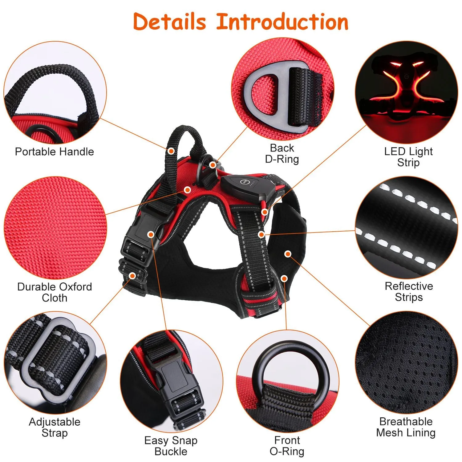 Light Up Dog Harness – No Pull Vest