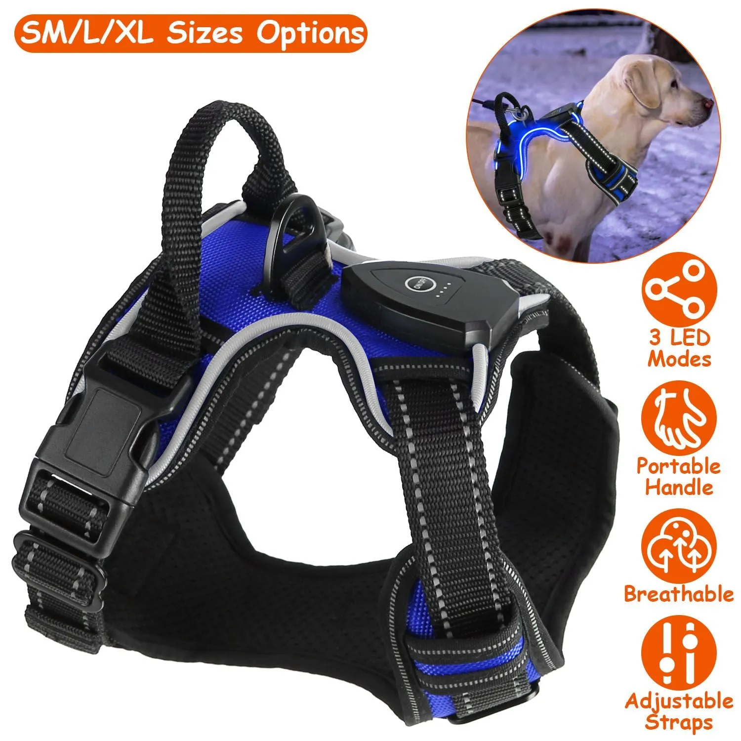 Light Up Dog Harness – No Pull Vest