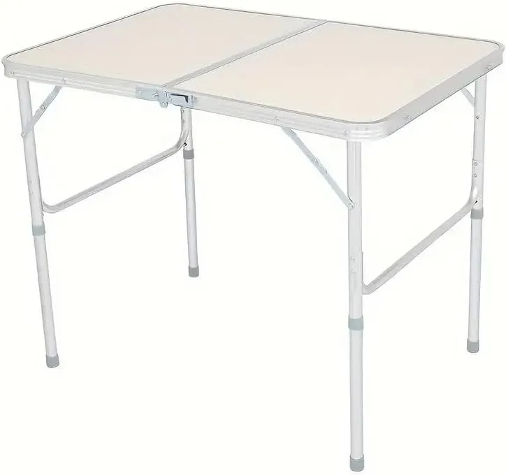Lightweight Aluminum Folding Table - 3 Height Adjust, Portable for Camping & Picnics