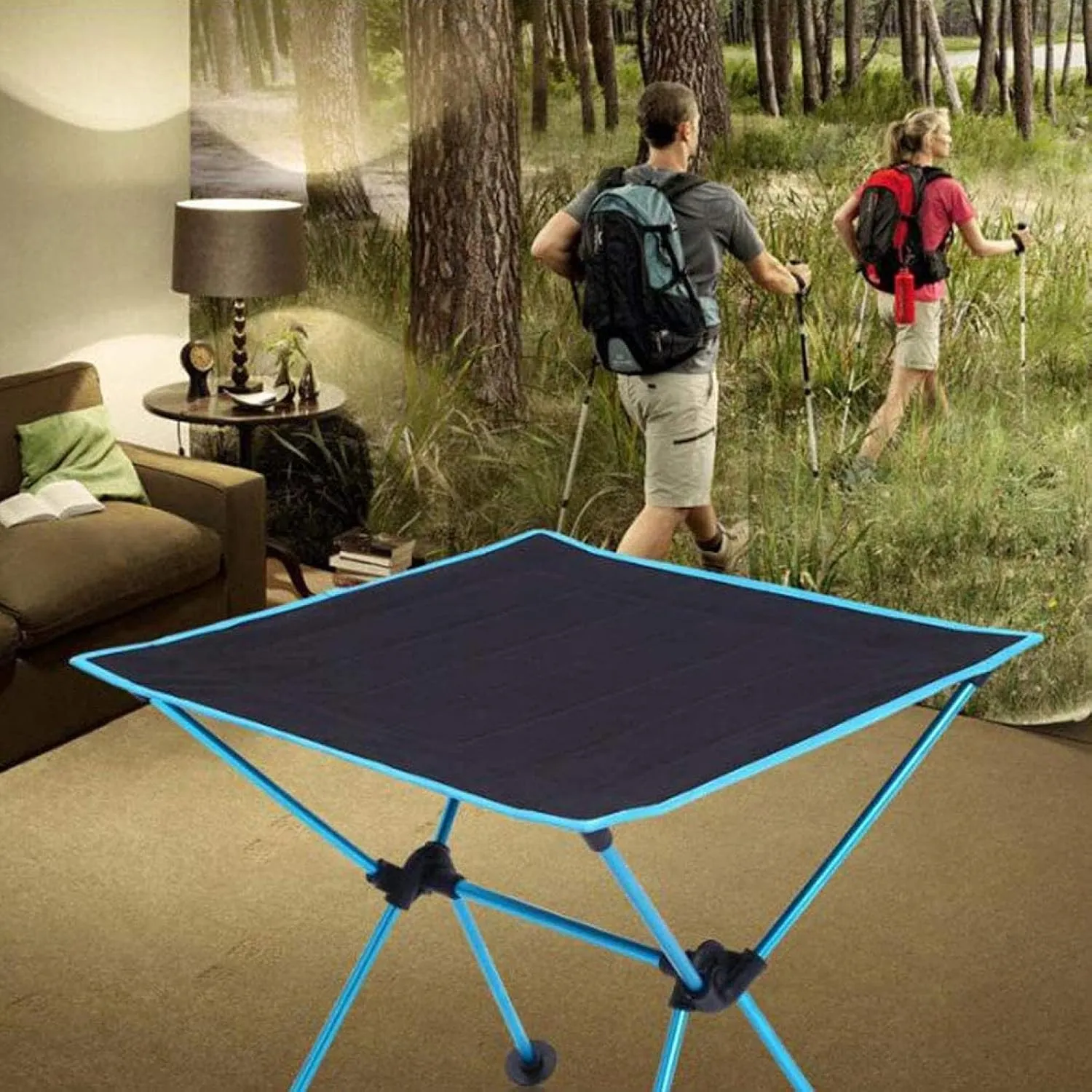 Lightweight Folding Camping Table, Roll Up Portable Picnic Table with Carrying Bag Garden Patio BBQ Party Table,Red