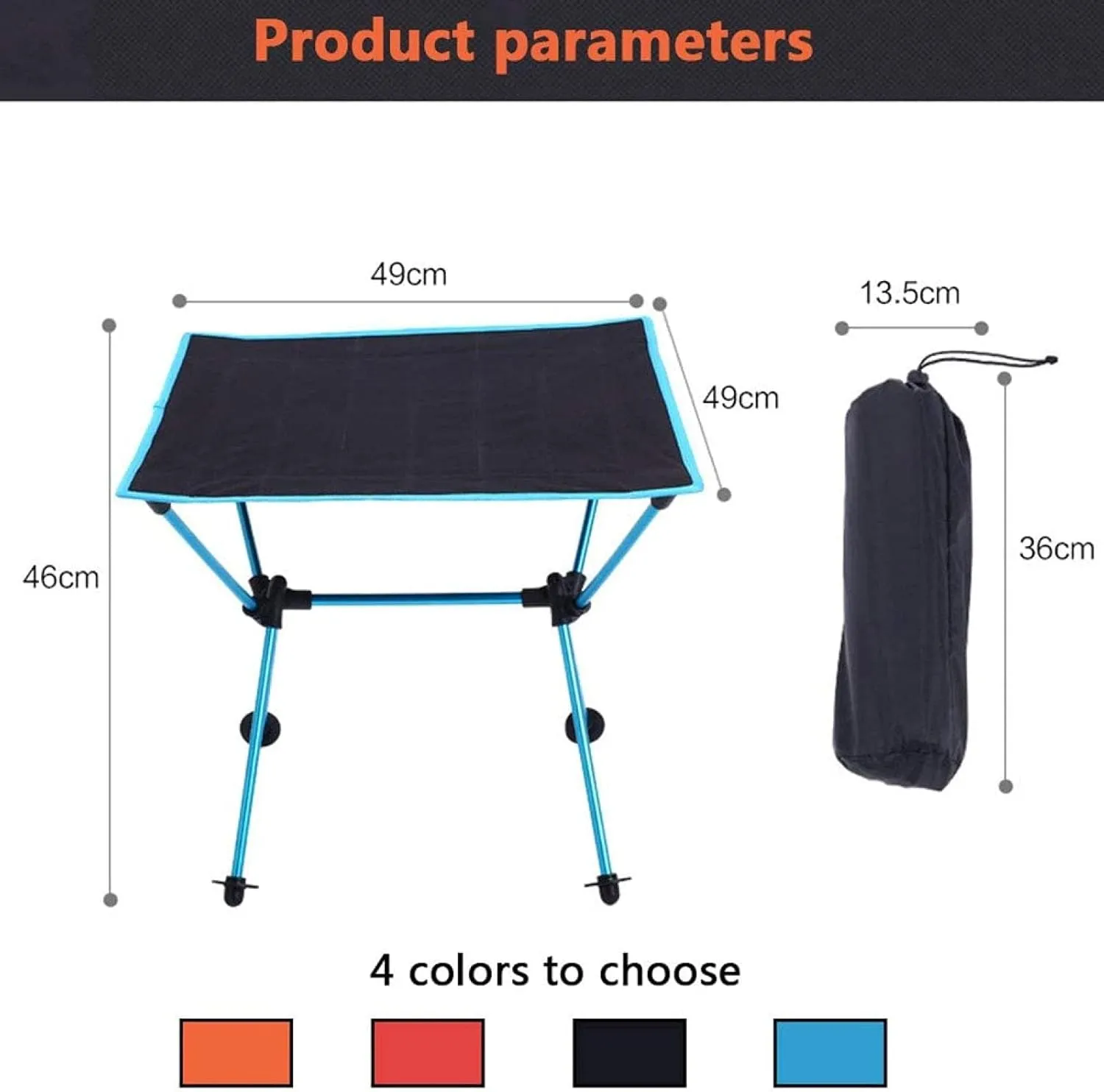 Lightweight Folding Camping Table, Roll Up Portable Picnic Table with Carrying Bag Garden Patio BBQ Party Table,Red