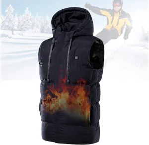 Lightweight Heated Vest, Electric Heated Vest Three-Speed Temperature Control Carbon Fiber Heating Washable, Smart Vest Heated for Winter Skiing,Blue,XXXL