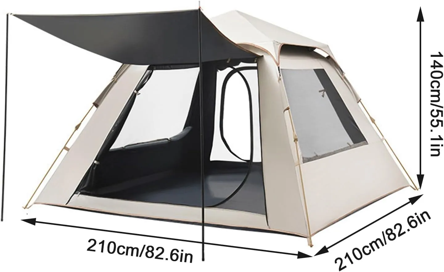 Lightweight Outdoor Tent,Instant Pop-Up Tent Shelter,Camping Dome Tent with Screened Porch, for Outdoor Hiking,Mountaineering,Survival(A)
