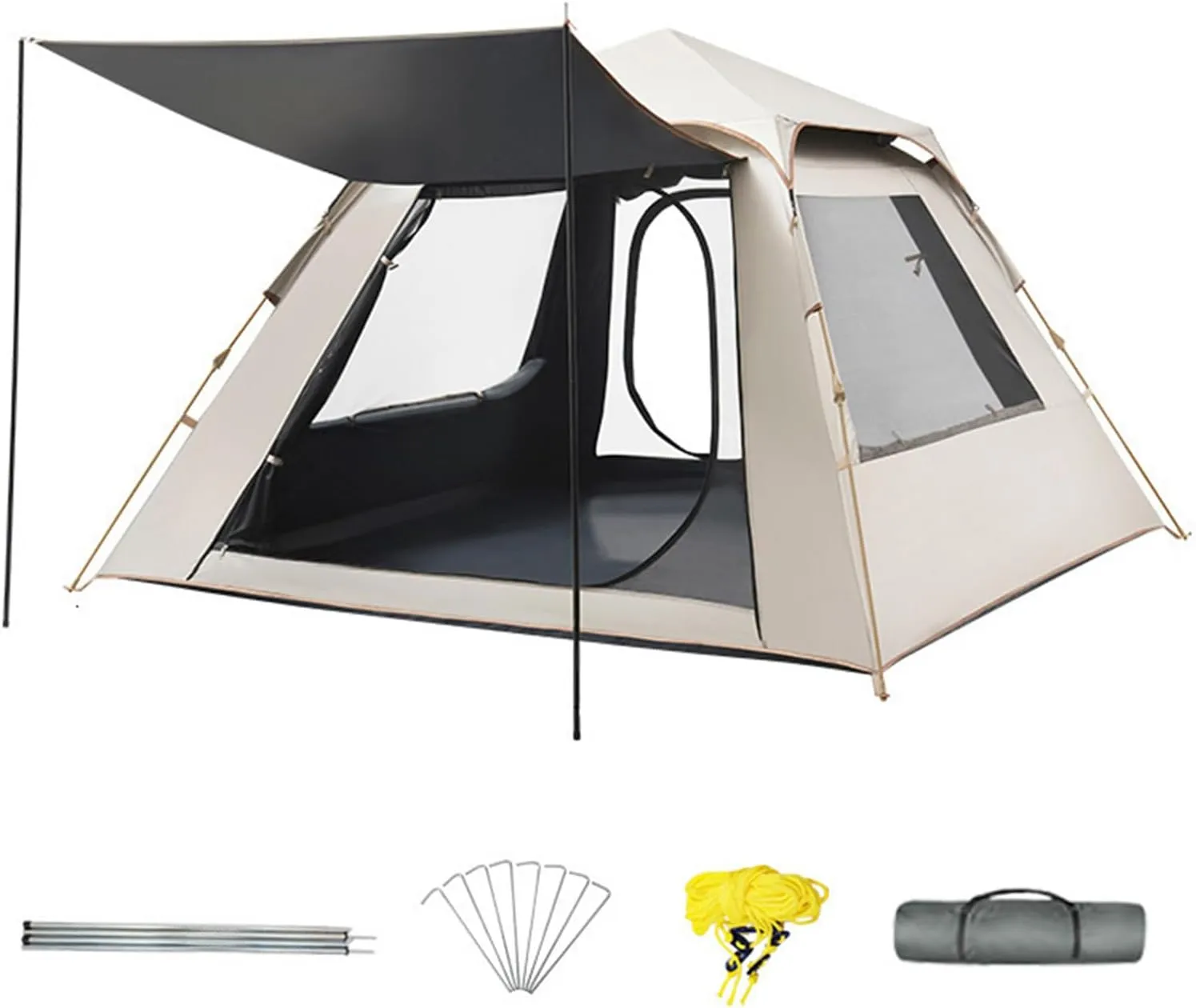 Lightweight Outdoor Tent,Instant Pop-Up Tent Shelter,Camping Dome Tent with Screened Porch, for Outdoor Hiking,Mountaineering,Survival(A)