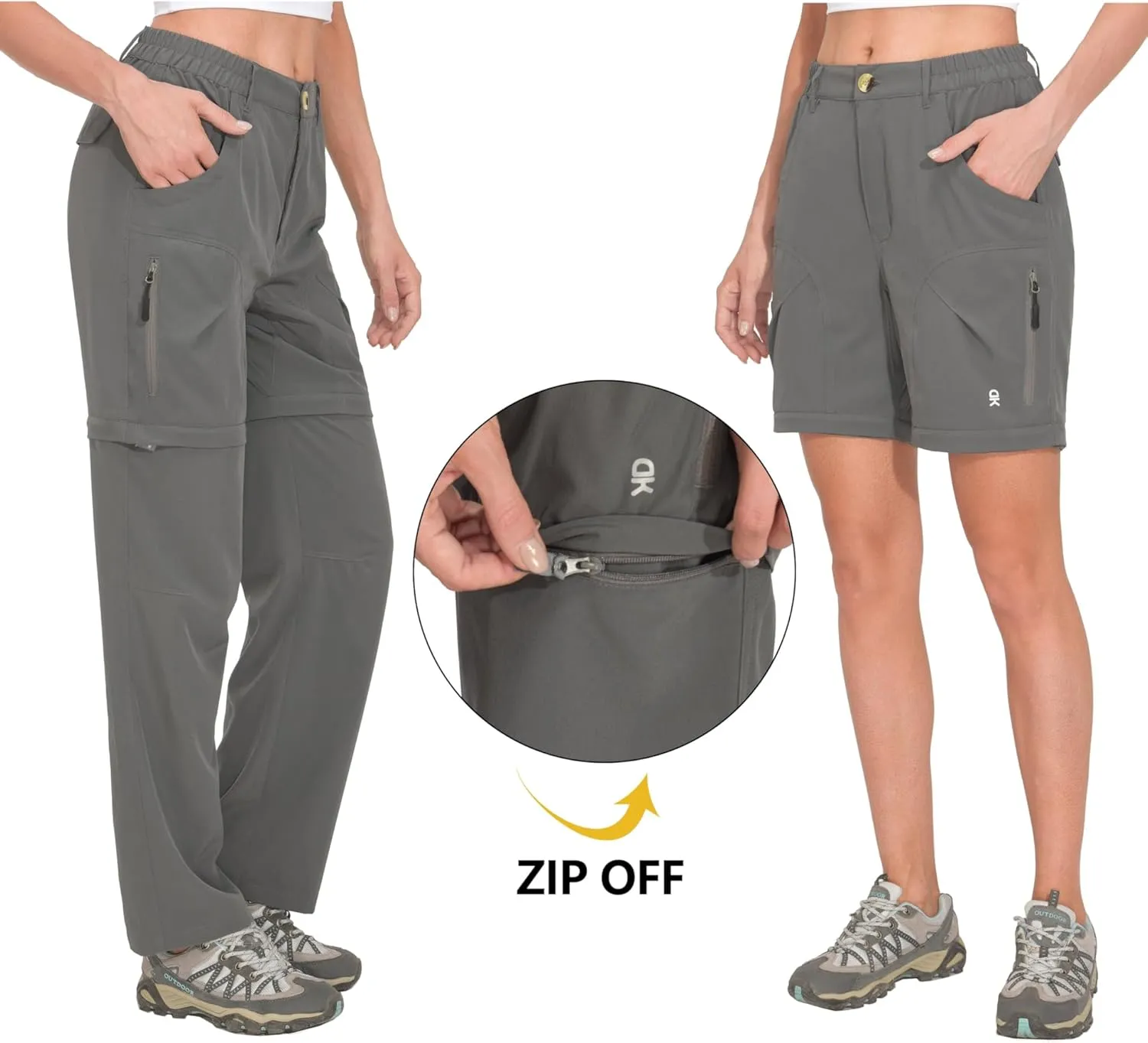 Little Donkey Andy Women's Hiking Zip Off Pants Quick Dry Convertible Shorts UPF 50  Lightweight Outdoor Fishing Safari Pants