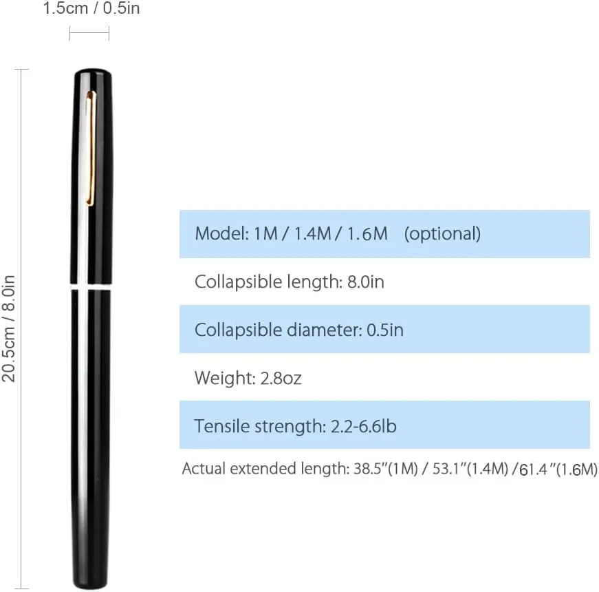 Lixada Collapsible Mini Pen Fishing Pole Kit - Telescopic Fishing Rod Spinning Reel Combo Kit
