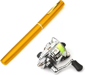 Lixada Collapsible Mini Pen Fishing Pole Kit - Telescopic Fishing Rod Spinning Reel Combo Kit