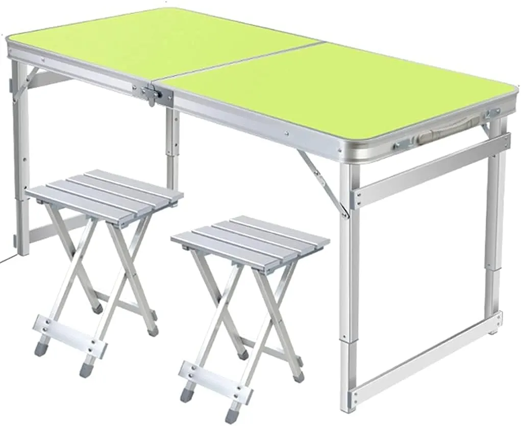 LJYT Picnic Tables Folding, Height Adjustable Portable Beach Table with Aluminum Chairs, Alightweight Portable for Outdoor Picnic Beach