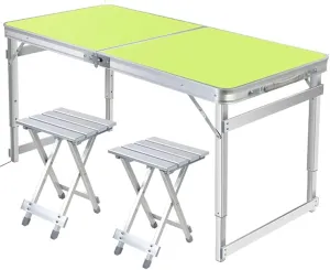 LJYT Picnic Tables Folding, Height Adjustable Portable Beach Table with Aluminum Chairs, Alightweight Portable for Outdoor Picnic Beach