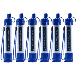 Logest 6 Pack Water Filter Straw - Portable, Compact, Multipurpose Water Purification Device for Outdoor Activities, Emergency Kits, Camping, Travel