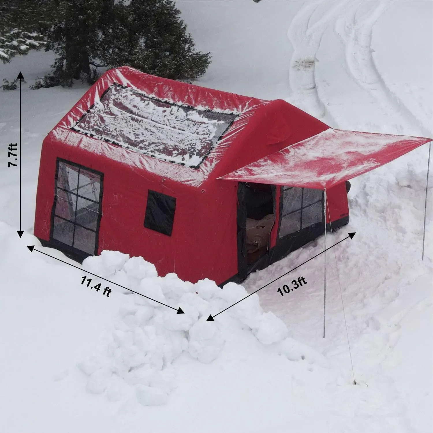 London 360 – Luxury 4-Season Inflatable Tent for Camping, 8-Person Capacity, Panoramic Windows, and Sunroof