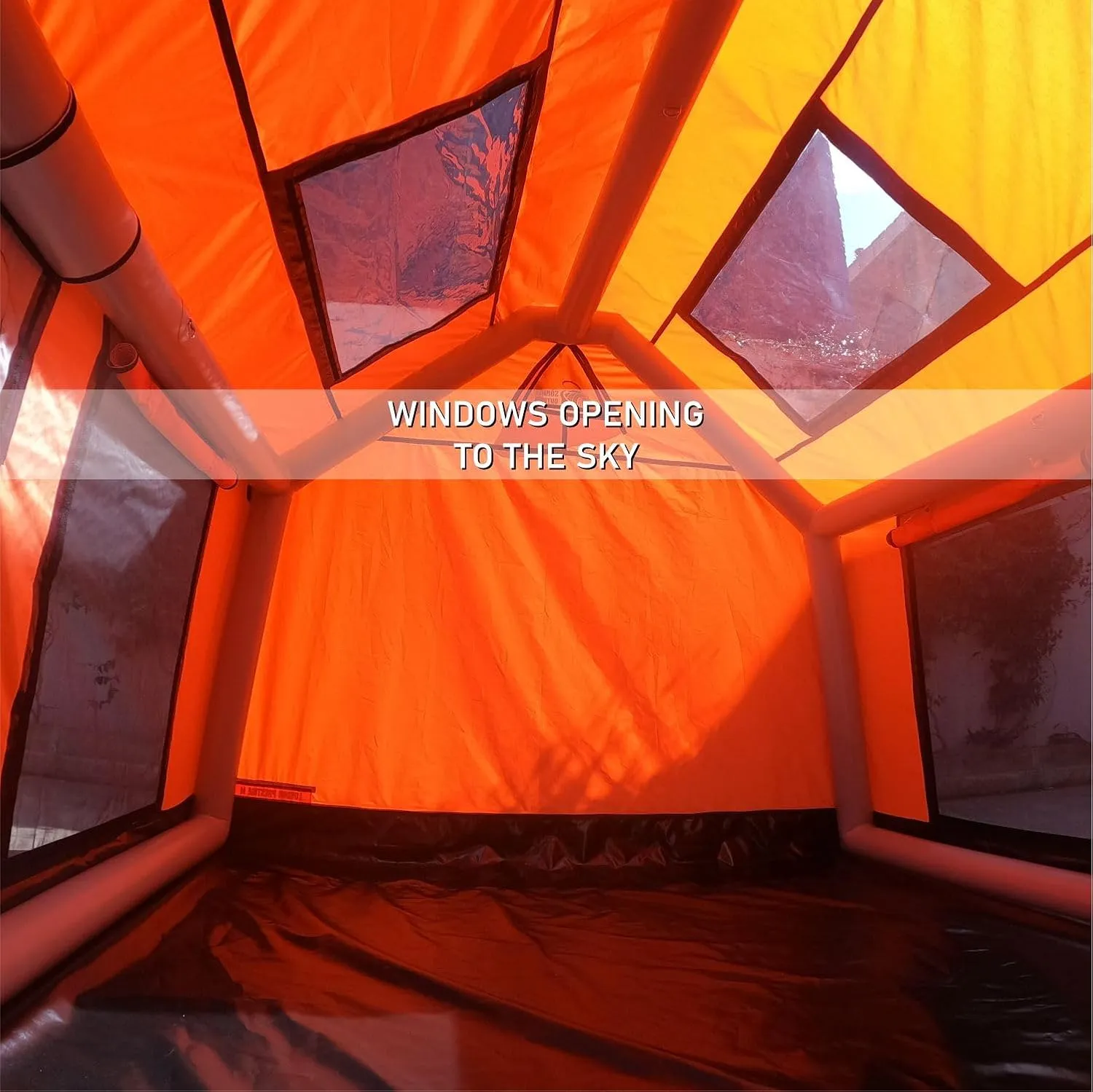 London Prestige, 4-Season Glamping Tent - 5-6 Person, Large Inflatable Camping Tent for Families, Stove Jack, Waterproof with UV Protection & Snowproof