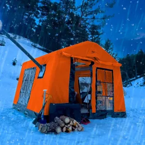 London Prestige, 4-Season Glamping Tent - 5-6 Person, Large Inflatable Camping Tent for Families, Stove Jack, Waterproof with UV Protection & Snowproof