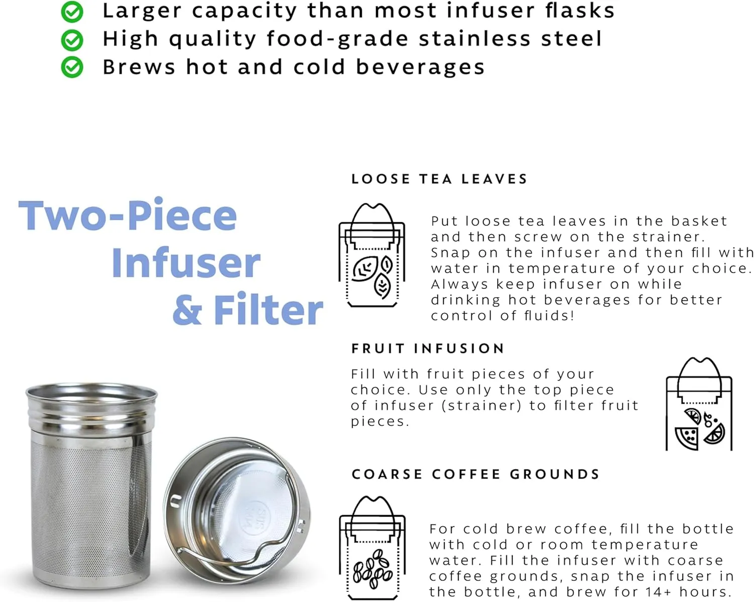 London Sip 25 oz Multi-Function Travel Mug and Tumbler Tea Infuser Water Bottle Fruit Infuser Flask Hot and Cold Double Wall Stainless Steel Coffee Thermos, Sacred Red