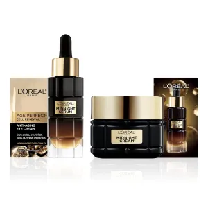 L'Oreal Paris Age Perfect Anti-Aging Midnight Face Serum 1 oz   Midnight Cream 1.7 oz, Smooths Wrinkles & Firms Skin   Eye Cream & Serum Sample