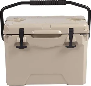 LUCKYERMORE Portable 25QT Hard Cooler, Rotomolded Insulated Coolers 5 Days Retention, Heavy Duty Ice Chest with Built-in Fish Ruler, Bottle Opener, Cup Holder for Fishing, Camping and Outdoor