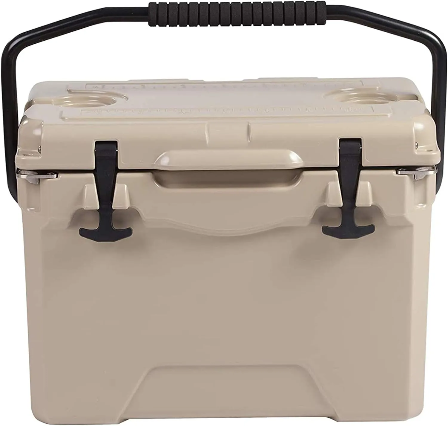 LUCKYERMORE Portable 25QT Hard Cooler, Rotomolded Insulated Coolers 5 Days Retention, Heavy Duty Ice Chest with Built-in Fish Ruler, Bottle Opener, Cup Holder for Fishing, Camping and Outdoor