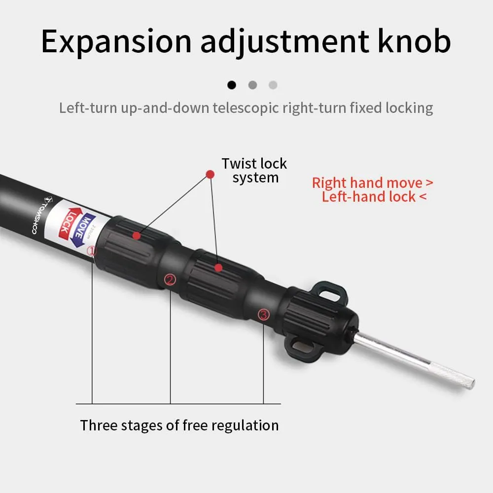 lyrlody Telescoping Pole, Camping Tarp Poles, Aluminum 6061 Strong Adjustable telescoping Pole with Lock System, for shelter, Hammock rain Fly, Awning (3meter)