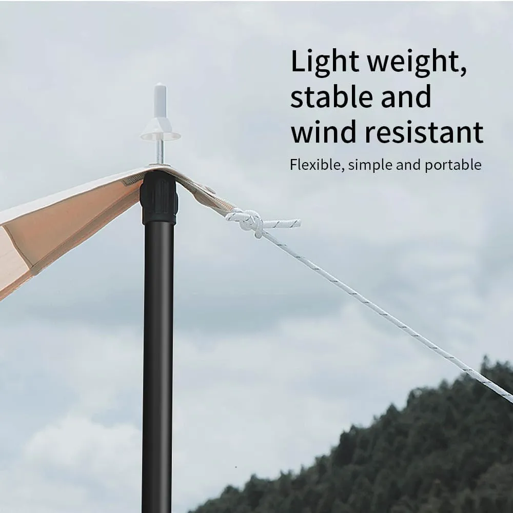 lyrlody Telescoping Pole, Camping Tarp Poles, Aluminum 6061 Strong Adjustable telescoping Pole with Lock System, for shelter, Hammock rain Fly, Awning (3meter)