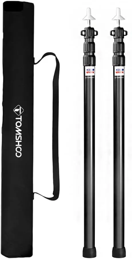 lyrlody Telescoping Pole, Camping Tarp Poles, Aluminum 6061 Strong Adjustable telescoping Pole with Lock System, for shelter, Hammock rain Fly, Awning (3meter)