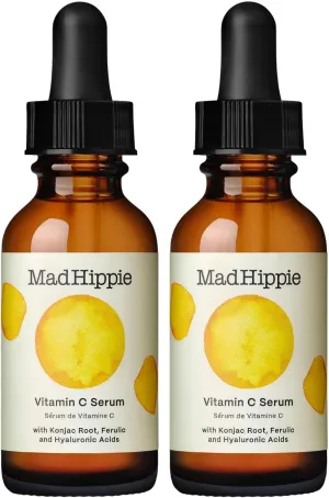 Mad Hippie Vitamin C Serum 2-Pack – Brightening Serum with Hyaluronic Acid, Ferulic Acid, Vitamin E, 1.02 Oz Ea