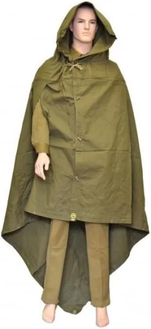 Made in USSR Original Soviet Canvas Poncho - Army Tent, WWII Type Soldier Field Raincoat - Russian Canvas Cloak Plash Palatka