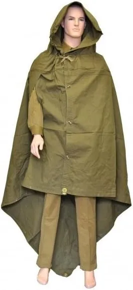 Made in USSR Original Soviet Canvas Poncho - Army Tent, WWII Type Soldier Field Raincoat - Russian Canvas Cloak Plash Palatka