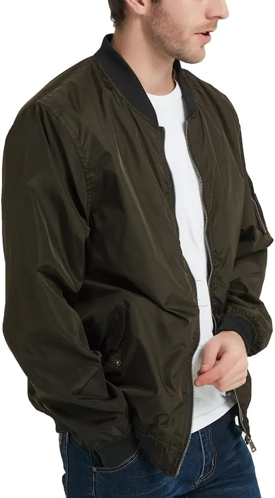 MADHERO Mens Bomber Jacket Lightweight Slim Fit Softshell Windbreaker