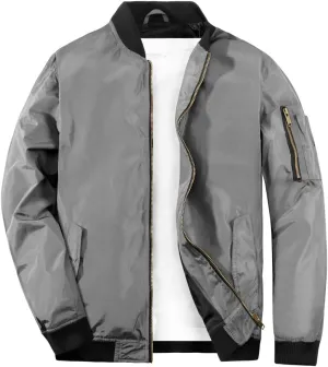 MADHERO Mens Bomber Jacket Lightweight Slim Fit Softshell Windbreaker