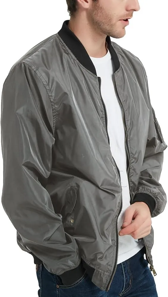 MADHERO Mens Bomber Jacket Lightweight Slim Fit Softshell Windbreaker