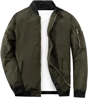 MADHERO Mens Bomber Jacket Lightweight Slim Fit Softshell Windbreaker