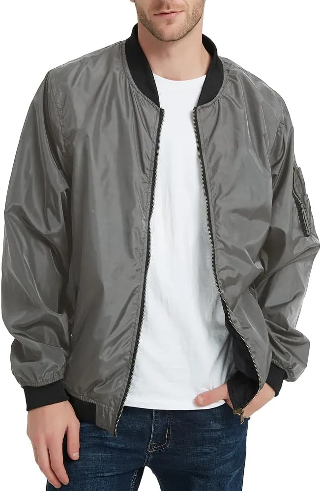 MADHERO Mens Bomber Jacket Lightweight Slim Fit Softshell Windbreaker