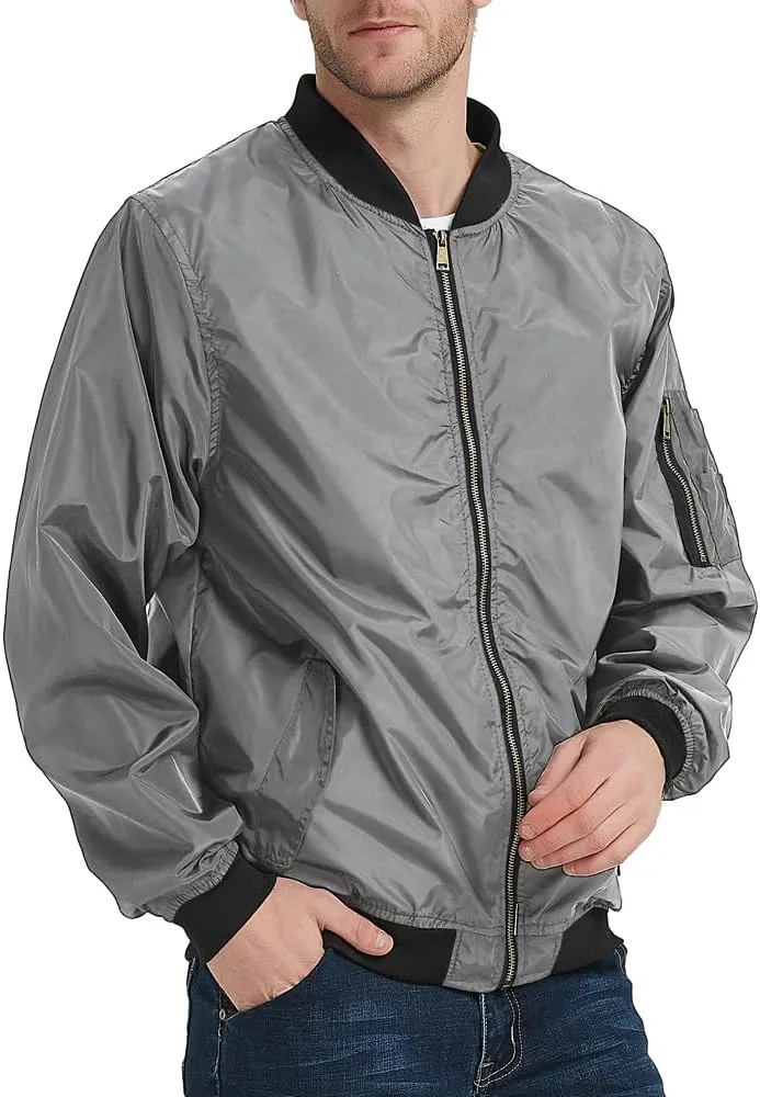 MADHERO Mens Bomber Jacket Lightweight Slim Fit Softshell Windbreaker