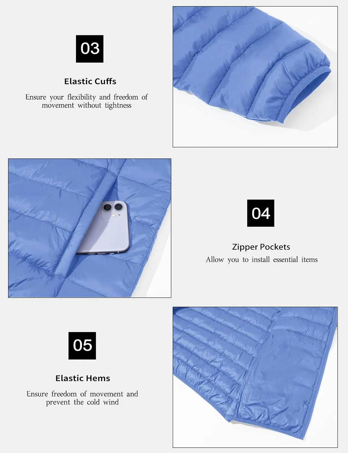 MAGCOMSEN Men's Lightweight Puffer Jacket Hooded Full Zip Water-Resistant Quilted Lined Winter Coats