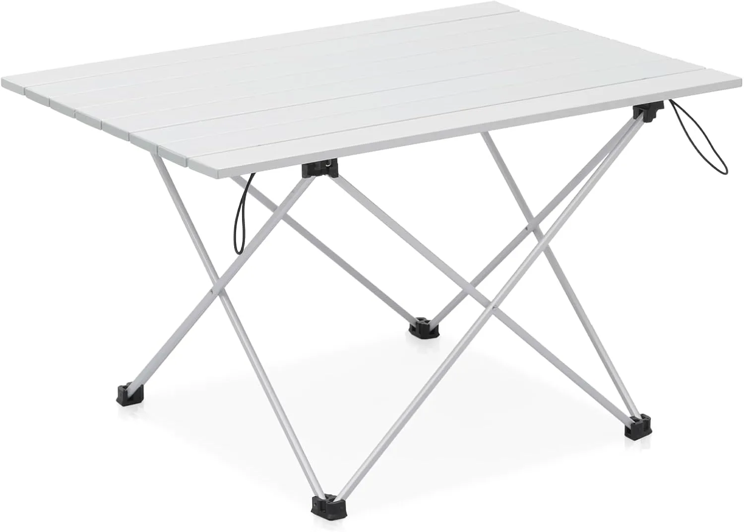 Magshion Folding Camping Table with Aluminum Table Top and Carry Bag, Portable Side Table for Camping, Hiking, Picnics, Load Up to 50lbs, Sliver