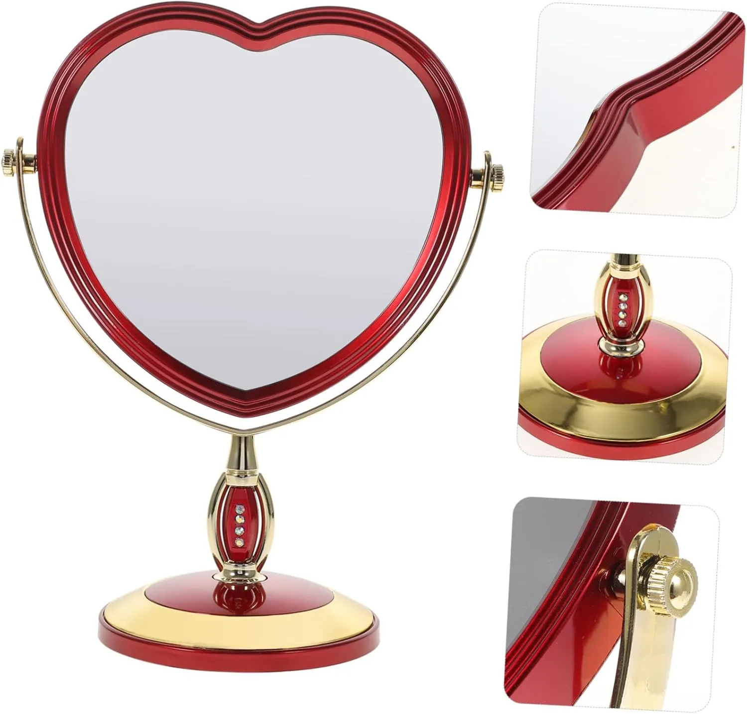 Makeup Supply Double-Sided Table Mirror Round Mirror Rotating Feature for Dressing Room Home Use