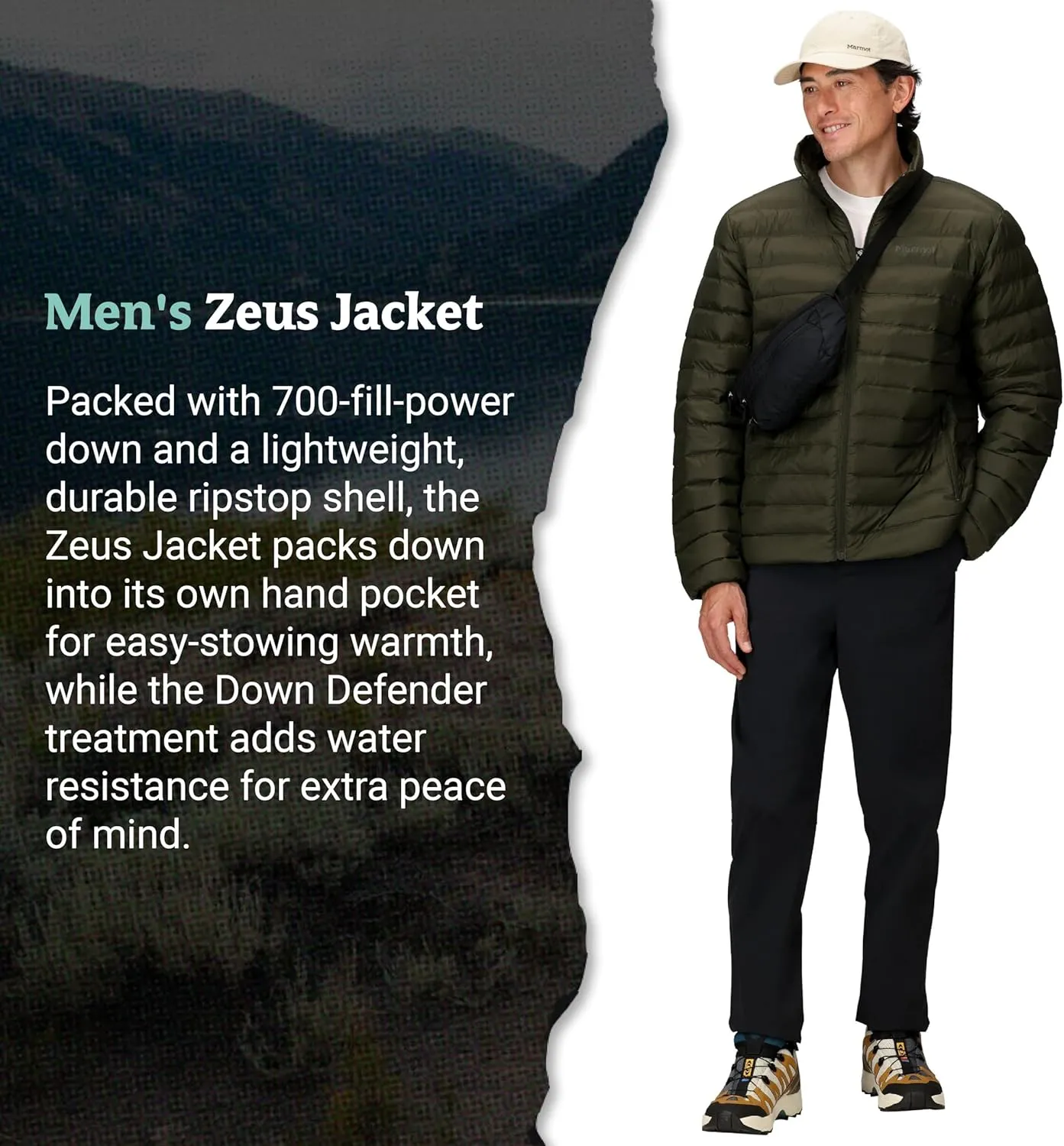 MARMOT Men's Lightweight, Water-Resistent Zeus Jacket, 700 Fill Power Down