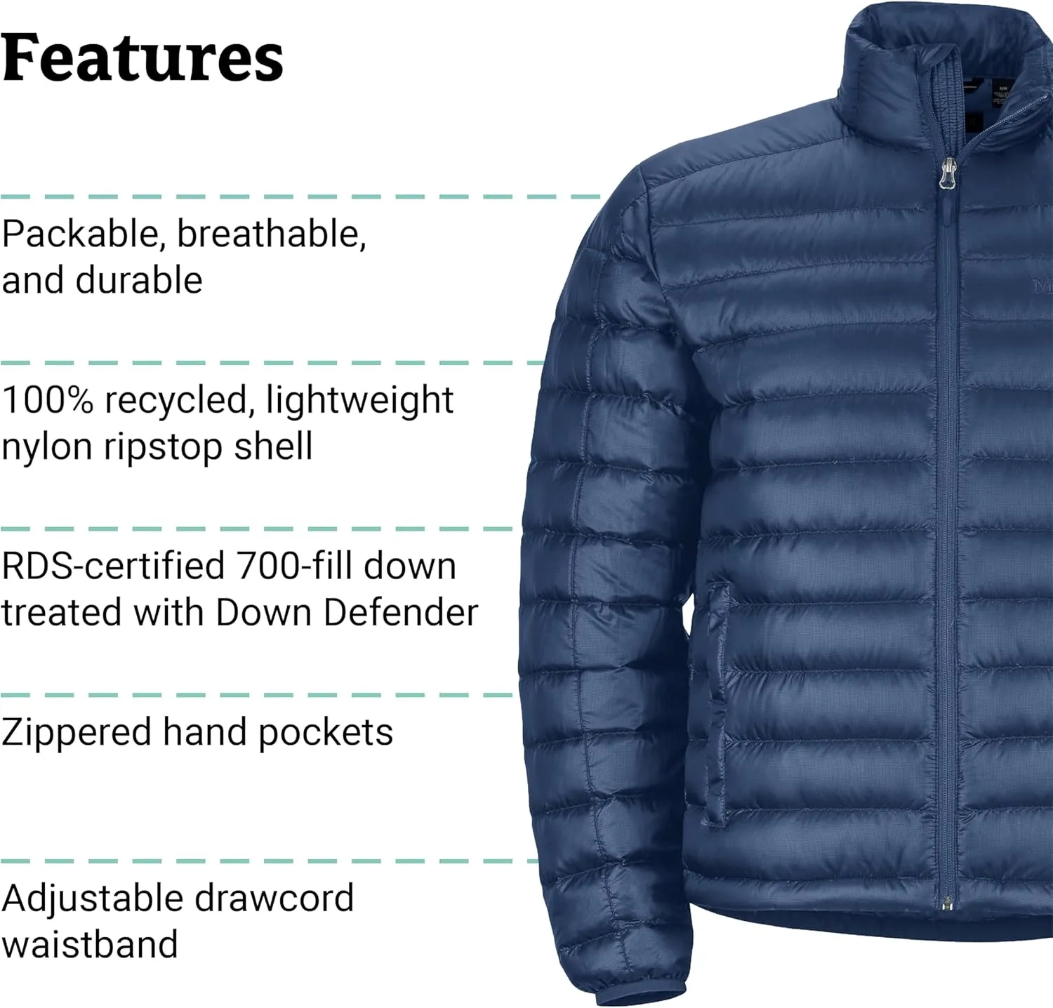 MARMOT Men's Lightweight, Water-Resistent Zeus Jacket, 700 Fill Power Down