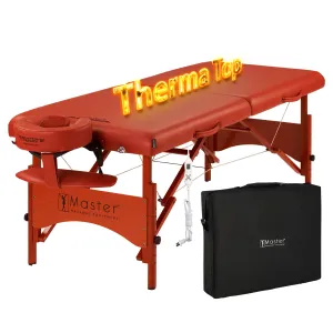 Master Massage 28" FAIRLANE™ Portable Massage Table Package with Therma-Top® - Adjustable Heating System! (Cinnamon Color)