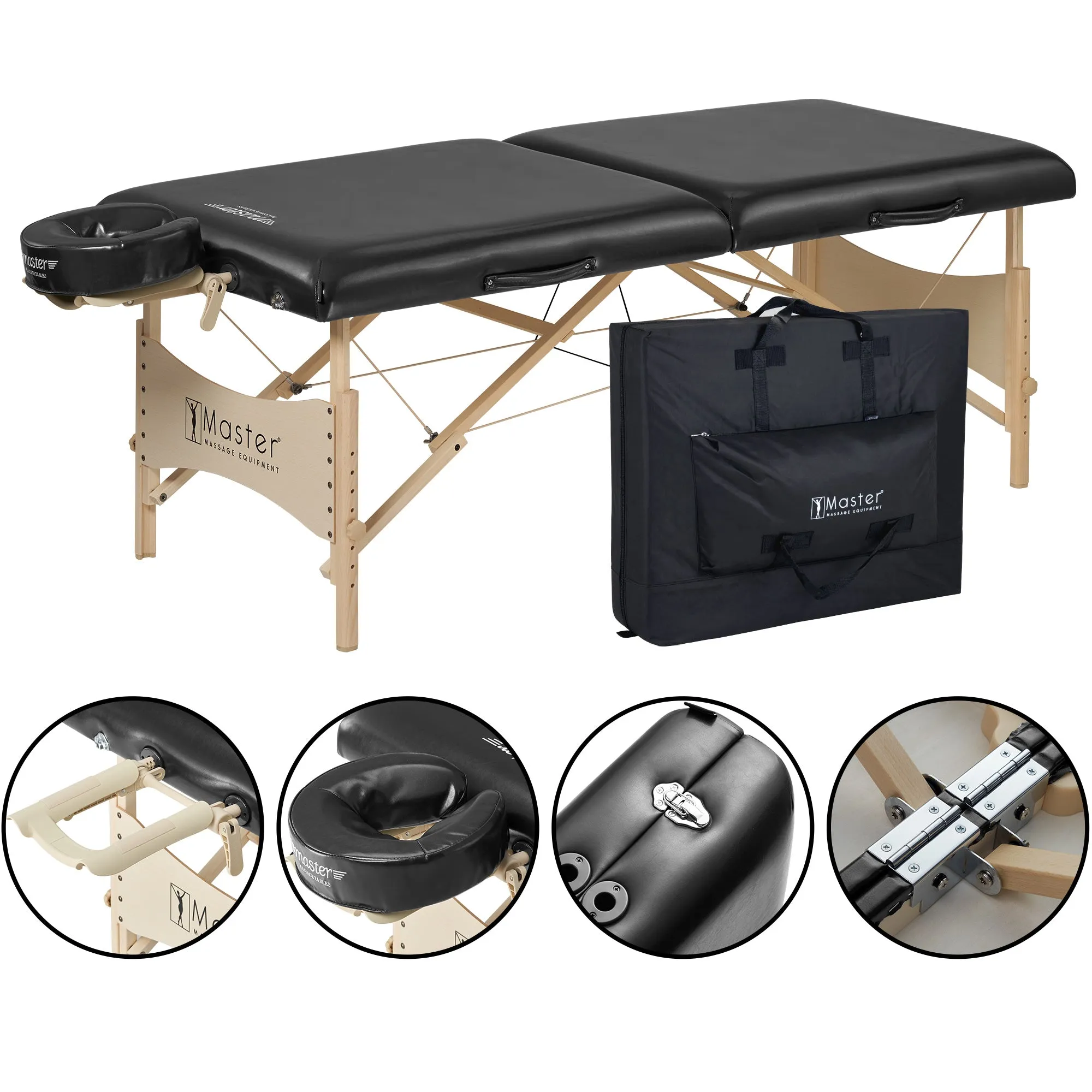 Master Massage 30" Balboa™ Portable Massage & Exercise Table Package, Black Luster