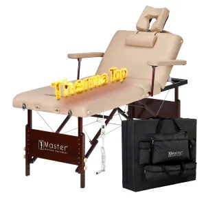 Master Massage 30" DEL RAY™ SALON Portable Massage Table Package with Therma-Top® - Adjustable Heating System! (Sand Color)