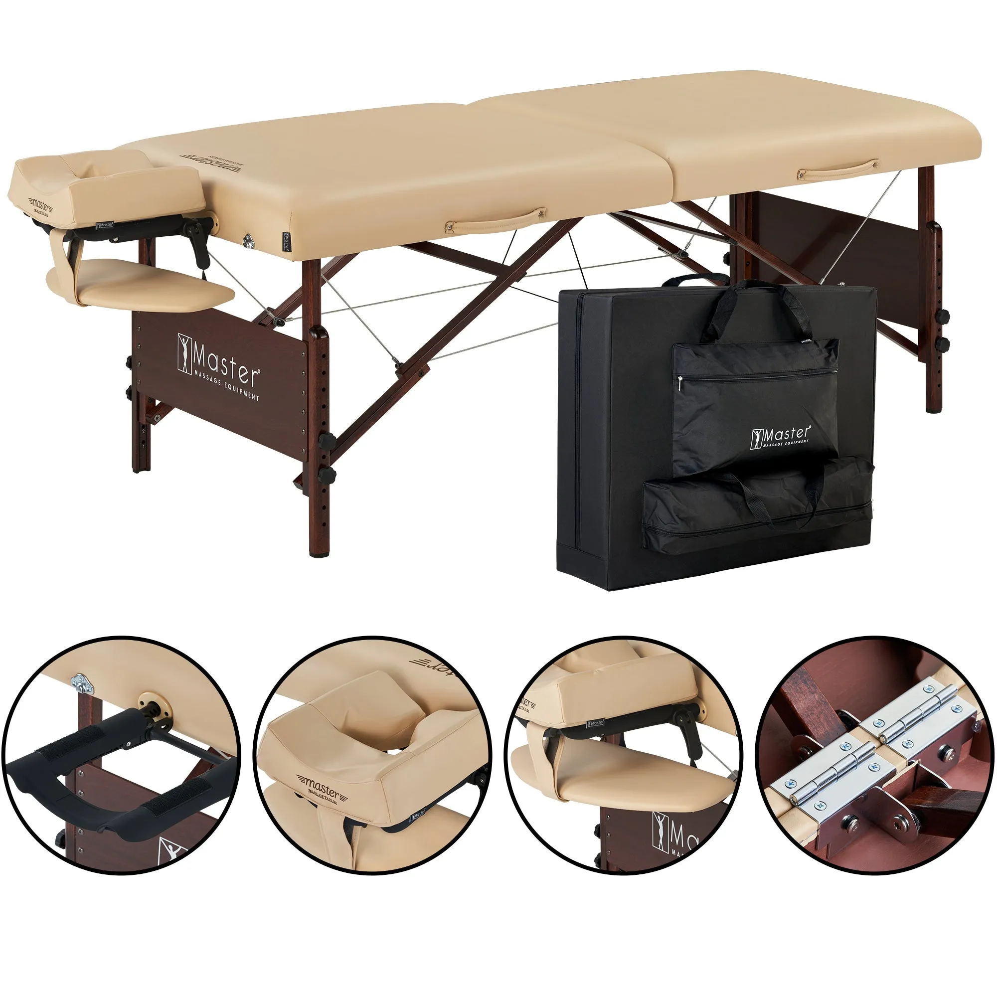 Master Massage 30" DEL RAY™ SALON Portable Massage Table Package with Therma-Top® - Adjustable Heating System! (Sand Color)