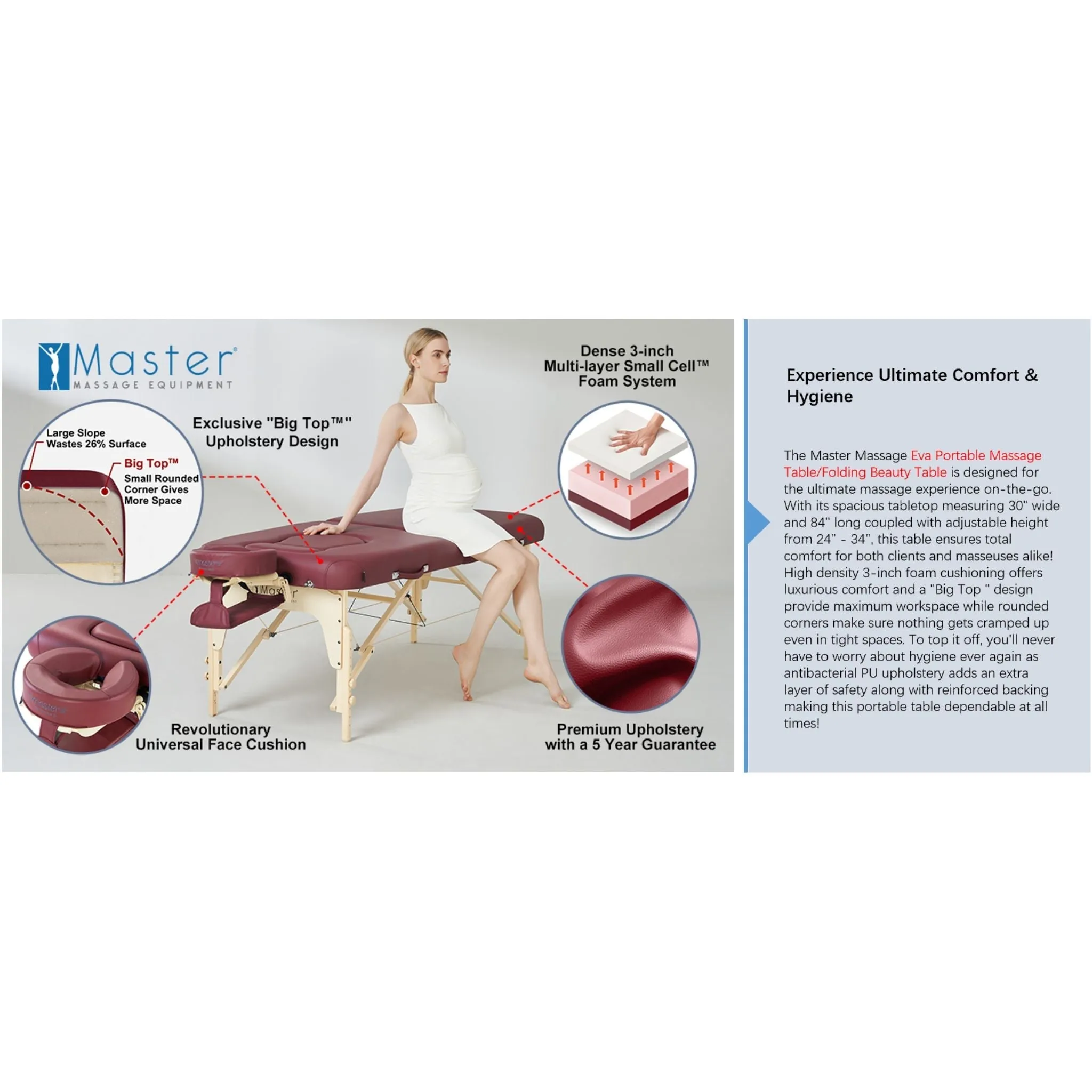 Master Massage 76cm Eva Pregnancy Portable Massage Table