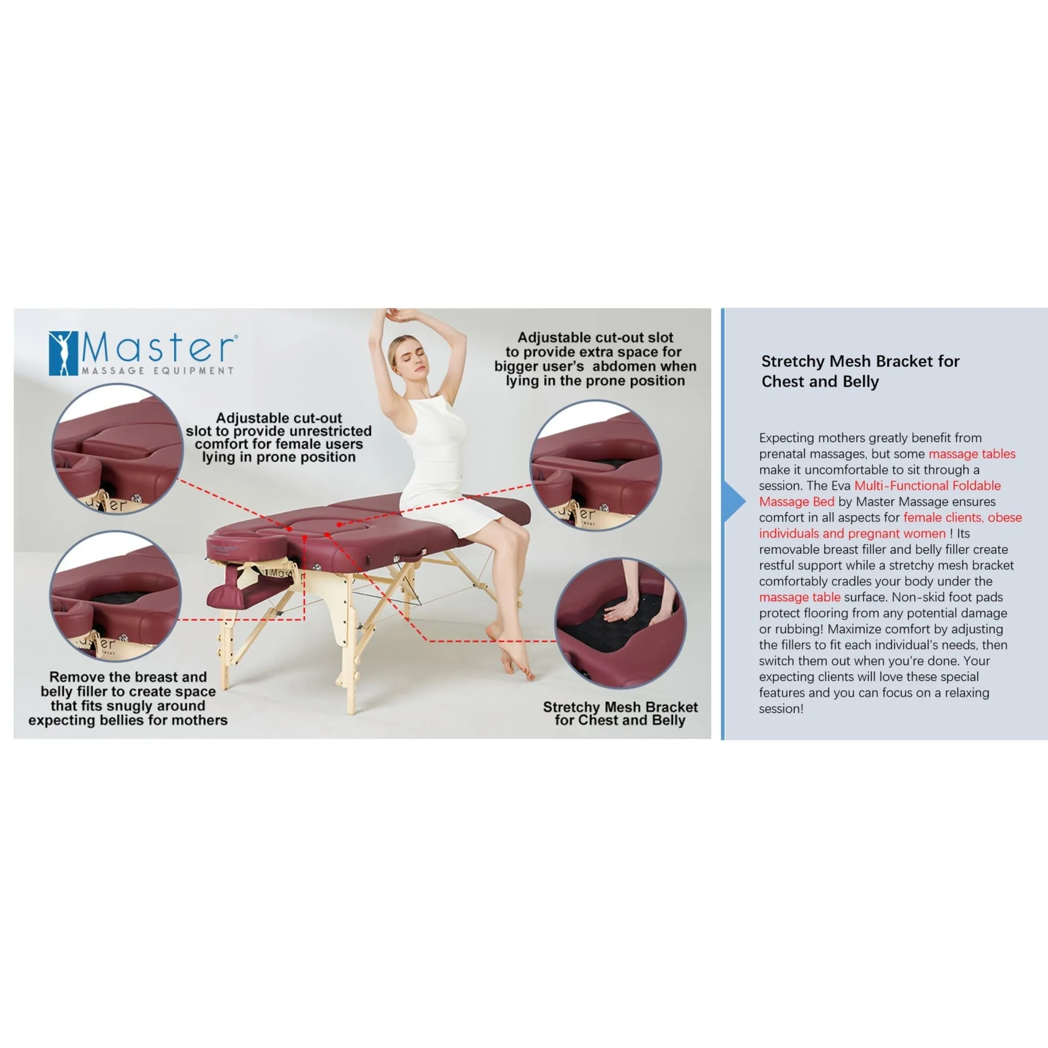 Master Massage 76cm Eva Pregnancy Portable Massage Table