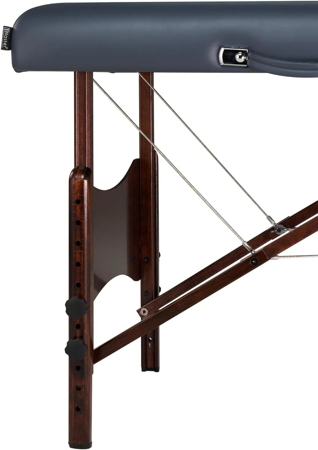 Master Massage Newport Portable Massage Table Package with Denser 2.5" Cushion, Walnut Stained Hardwood, Steel Support Cables, Pillows & Accessories, Royal Blue, 30"
