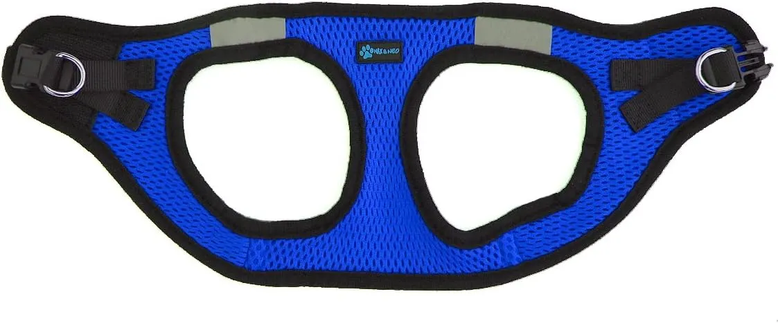 Max and Neo Nanu Small Dog Reflective Dog Harness - We Donate a Harness to a Dog Rescue for Every Harness Sold (Medium, Blue)