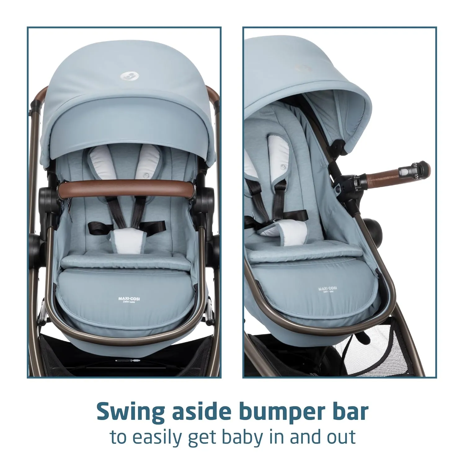 Maxi-Cosi Zelia™ Luxe 5-in-1 Modular - Baby Travel System Car Seat and Stroller, Infant Car Seat and Stroller Combo, Baby Car Seat and Stroller Combo in New Hope Grey