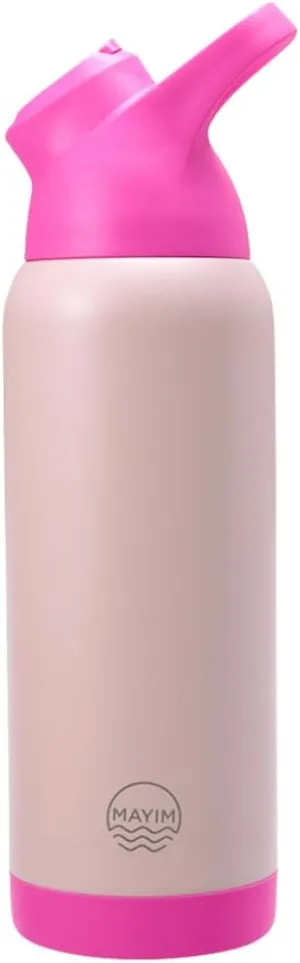 MAYIM 32 Oz Pioneer Insulated Sports Water Bottle with Straw, Leak Proof Stainless Steel Water Bottle with Handle, Spill Proof Thermos or Water Jug for Gym, Home or Office -Light Pink